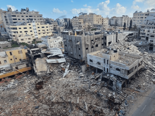 Destruction around the MSF clinic in Gaza City in June.