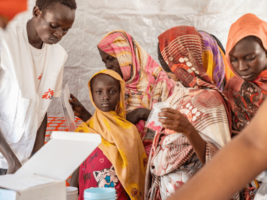 Sudanese refugees in an MSF clinic in South Sudan.