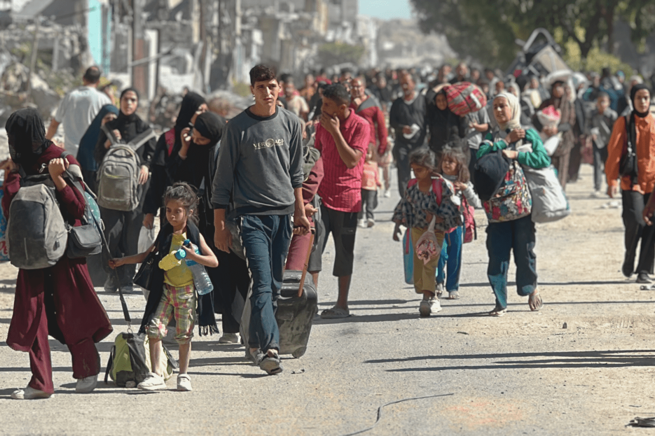 Displaced Palestinians in Gaza.