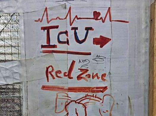 ICU/red zone at Al-Aqsa Hospital in Gaza on June 6, 2024.