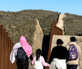 Migrants at the US-Mexico border.